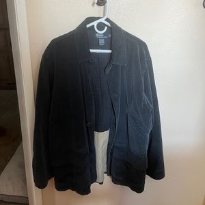 Vintage Men’s Polo Ralph Lauren Navy Blue Corduroy Jacket Medium Flannel Lined